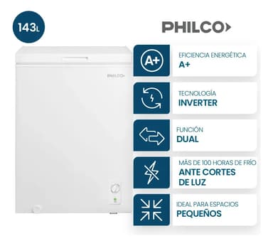 Freezer Horizontal Philco 143 Lts Inverter Blanco PHCH145BI