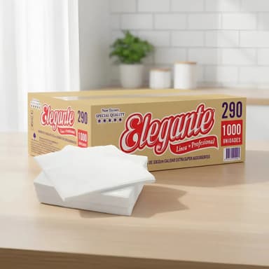 Servilleta 33x32 Elegante Papel Mesa X 1000 Un Blanco (290)