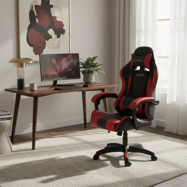 Silla Gamer Alpina Ergonómica FT-088 Negro/Rojo — Soporta 150kg