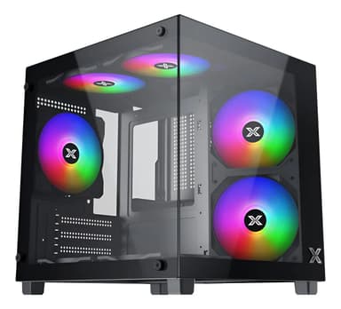 Gabinete Gamer Xigmatek Aqua Nano Ii Arctic M-atx 7 X Fan Negro