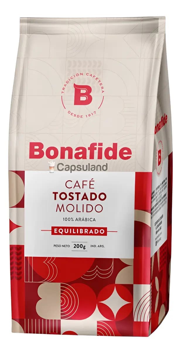 Café Molido Bonafide Equilibrado Tostado 200gr 100% Arábica