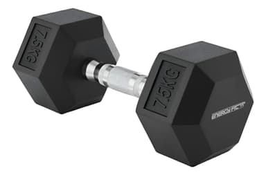 Mancuernas Hexagonales Engomadas Fundicion 7.5 Kgs X Unidad Negro