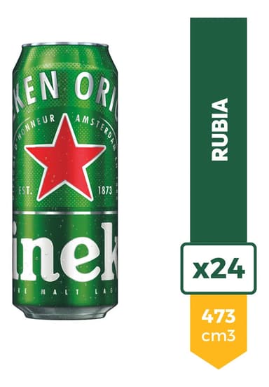 Cerveza Heineken Rubia Lata 473ml 150 Años Pack X24 La Barra