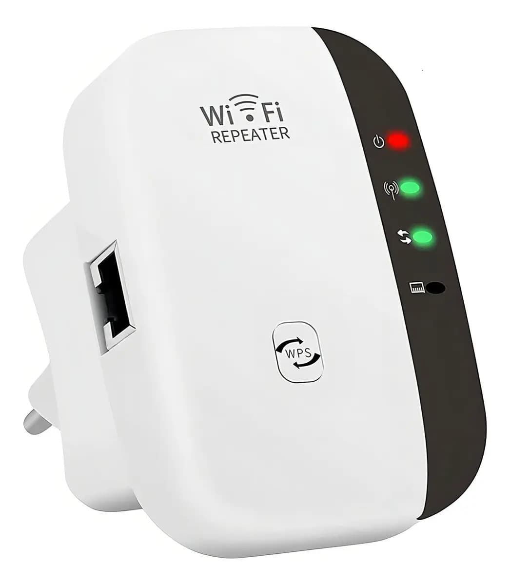 Repetidor Extensor De Señal Internet Wifi 300mbps Color Blanco/Negro