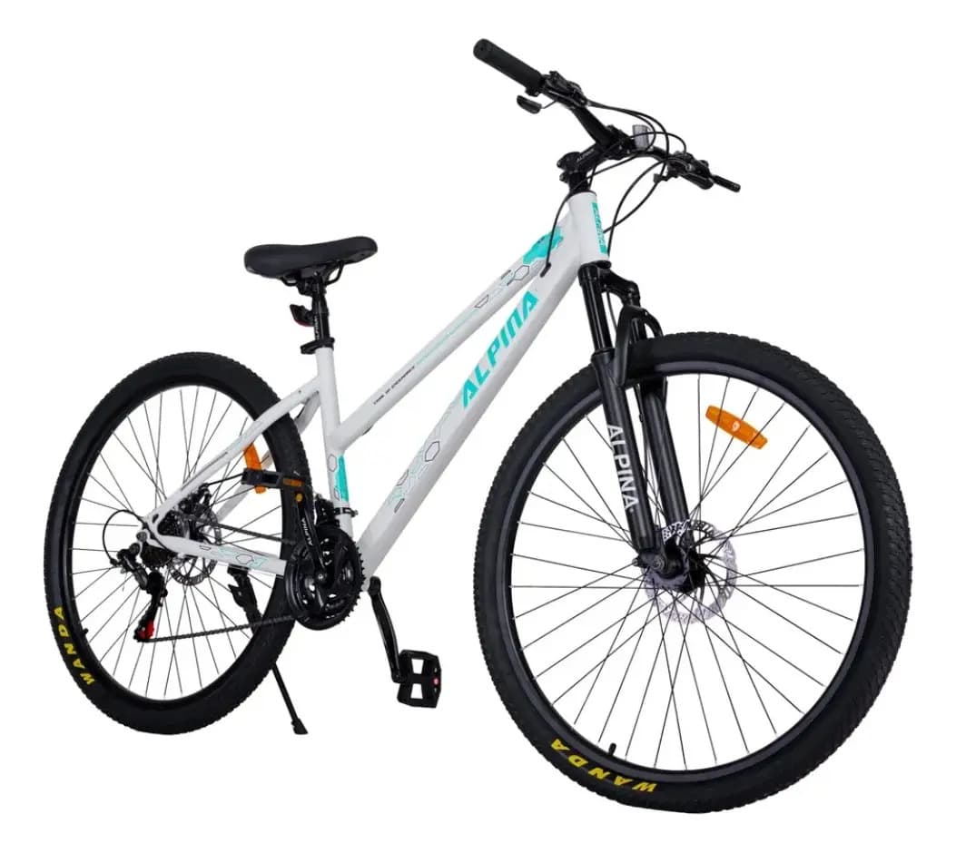 Bicicleta Alpina 2.0 Mtb 29 21 Vel. Freno Caliper Shimano Color Blanco Celeste Lady Tamaño Del Cuadro M