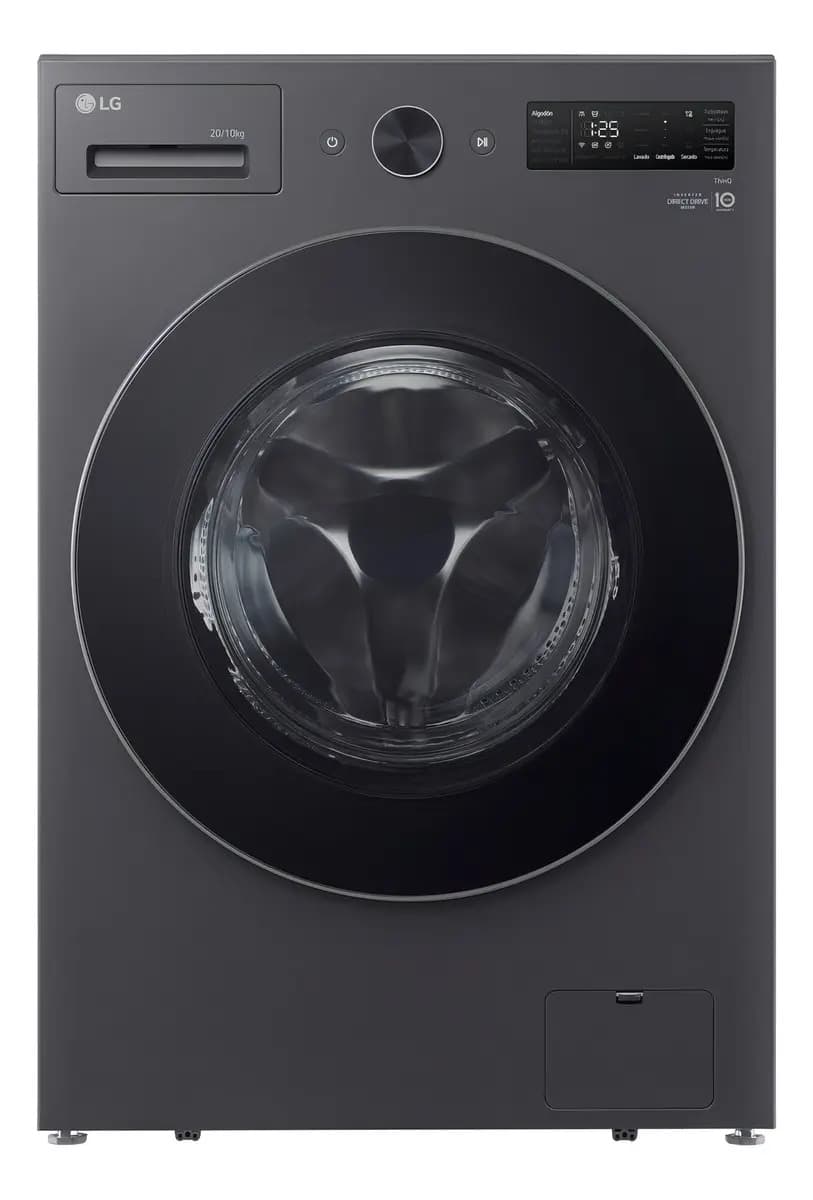 Lavasecarropas LG Wd20egntspg 20 + 10 Kg Inverter Gris Oscuro