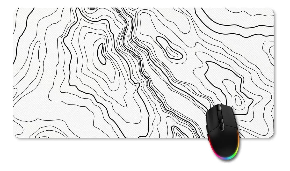Mouse Pad Gamer Omaigat Topografía Blanco L | 600x285x3mm