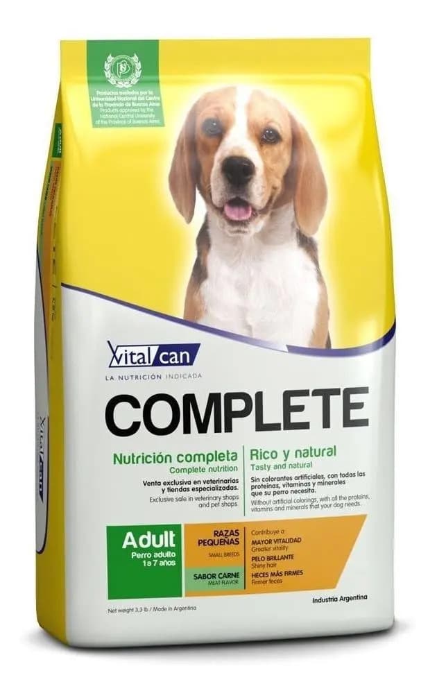 Alimento Seco Vitalcan Complete Perro Adulto Raza Pequeña Carne 12kg