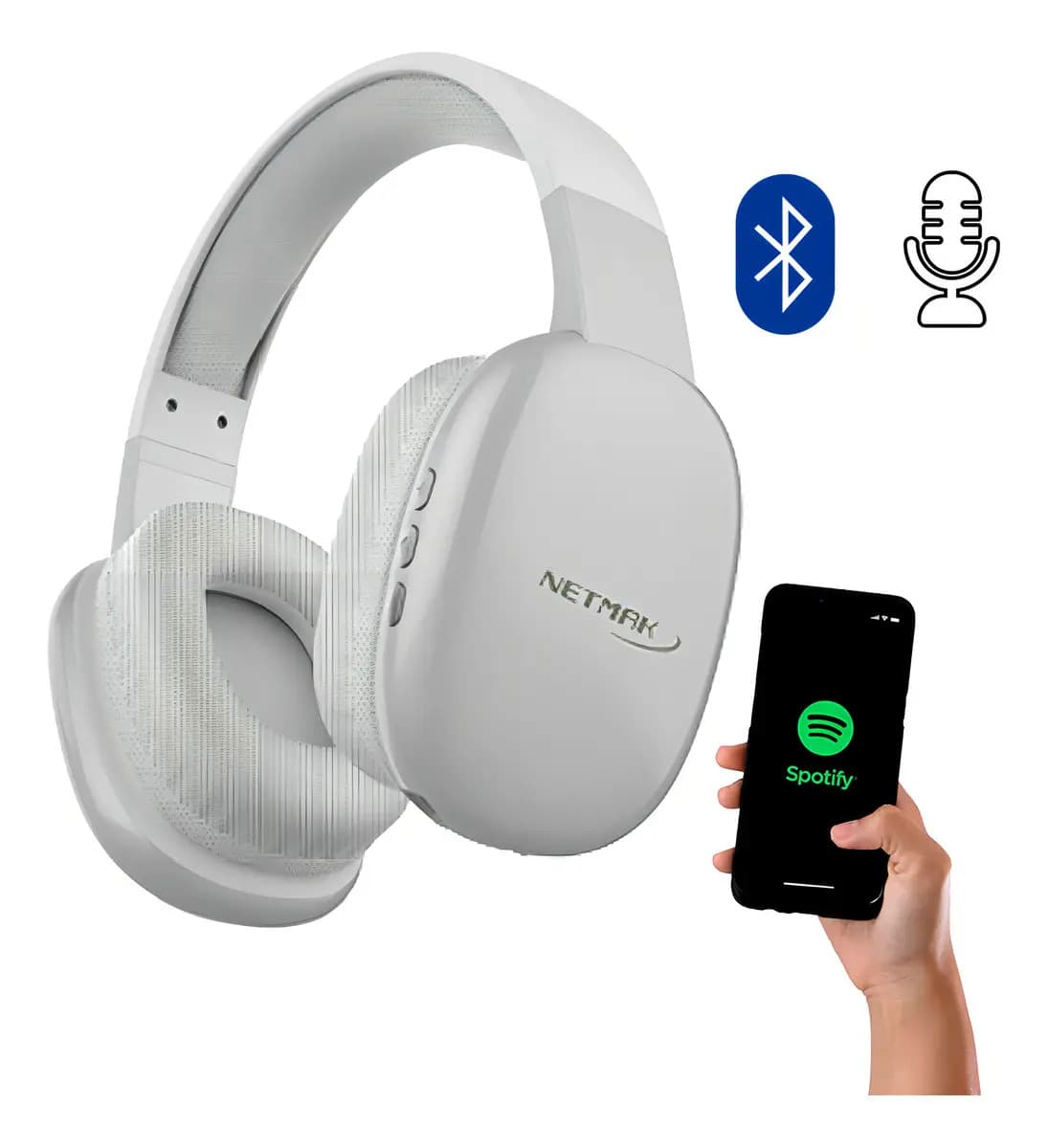 Auriculares Vincha Inalámbricos Bluetooth Manos Libres Dual Over-ear Sonido Envolvente Urbano Netmak
