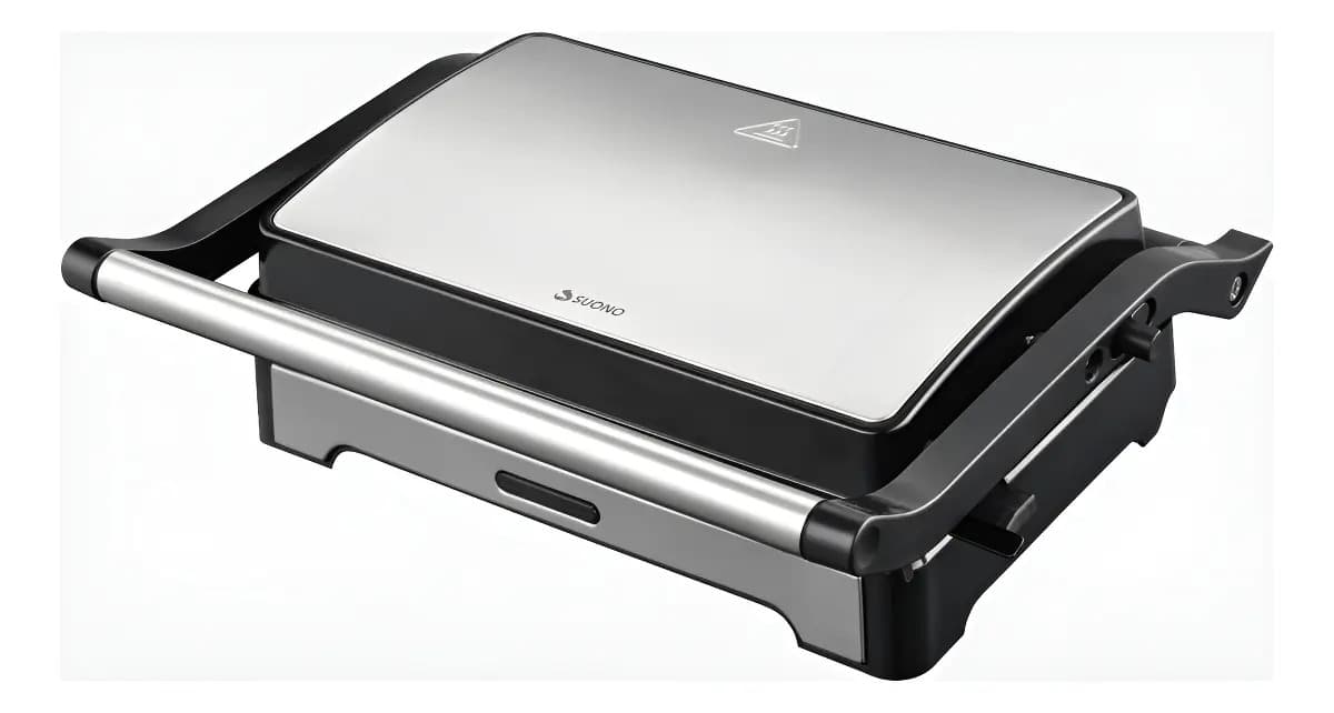 Sandwichera Panini Parrilla 1000 W Antiadherente Apertura 180 Grados Suono