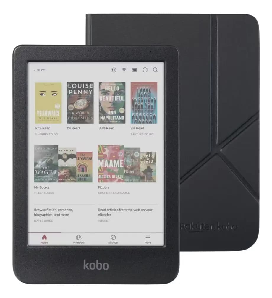 Lector Ereader Kobo Clara Colour Negro + Funda Sleepcover Negro