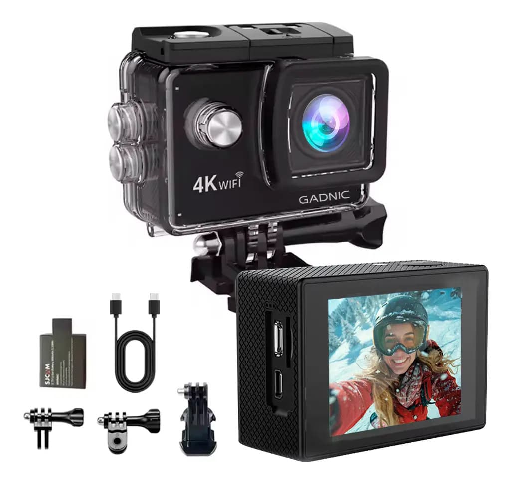 Cámara Deportiva Gadnic Air 4k Wifi Pantalla Lcd 2 Pulgadas Gran Angular 170 16 Mp Recargable 900 Mah