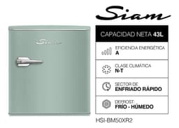 Heladera Siam Bajo Mesada Retro 50l Verde Hsi-bm50xr2