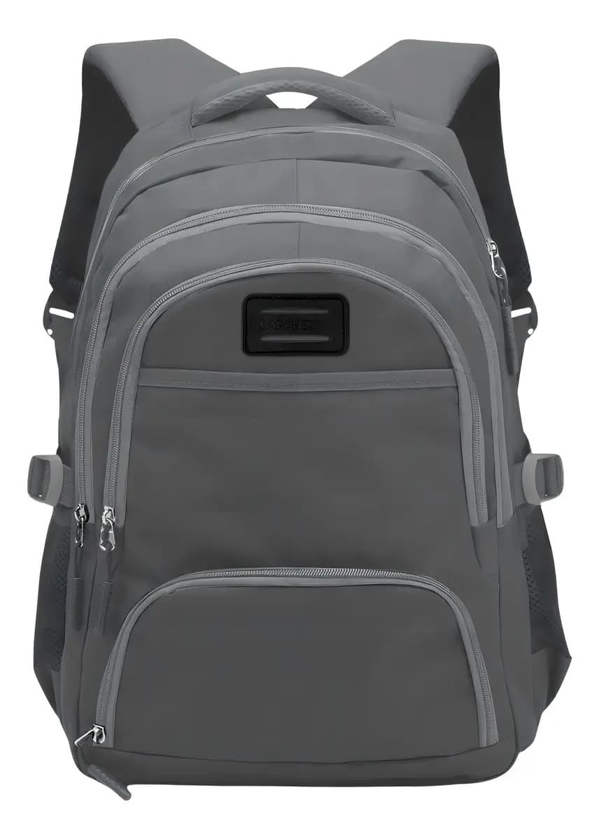 Mochila porta notebook Bagcherry Urbana 430000 color gris diseño lisa 25L