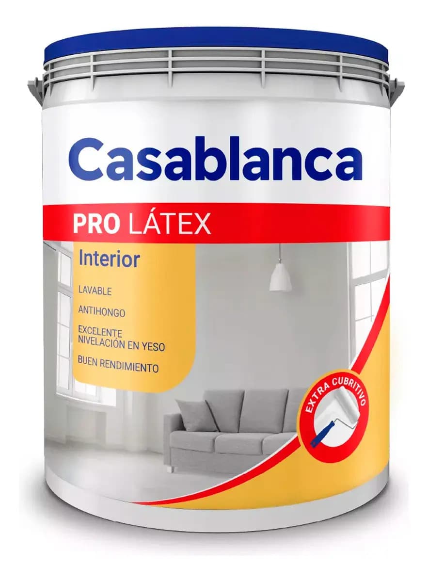 Pintura Látex Casablanca Pro Interior 4L color blanco mate