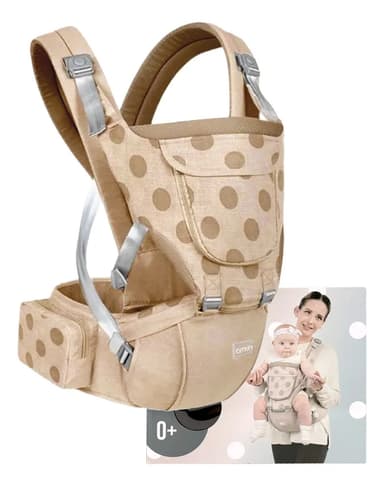 Mochila Canguro Porta Bebé Ergonómica Lumbar Bebes 3 En 1 Beige