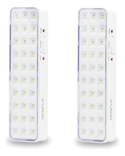 Pack 2 Luz Emergencia 30 Leds Bateria Recargable Blanca Color Blanco