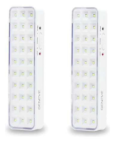Pack 2 Luz Emergencia 30 Leds Bateria Recargable Blanca Color Blanco