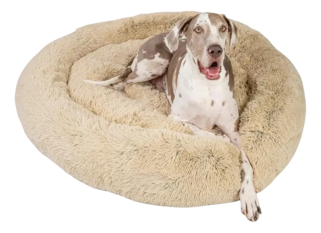 Cama Para Perros Antiestres Comfypetys Comfybed Talla Xl Color Beige Diseño Piel Sintetica