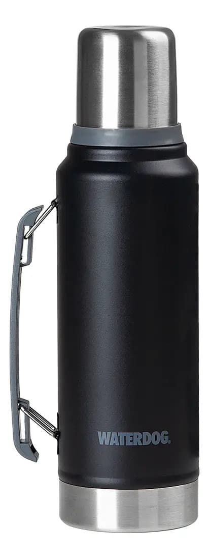 Termo Waterdog Ombu Doble Pared De Acero Inoxidable 1 Litro Negro