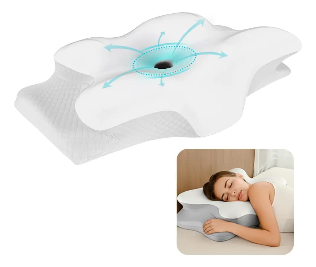 Almohada Cervical Gadnic Memory Foam Ergonomica Ortopedica Cooling Diseño Mariposa Funda Lavable