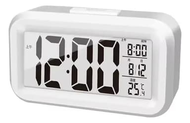 Reloj Despertador Digital Blanco Alarma Temperatura Veoquiero