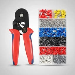 Kit Pinza Crimpeadora + 1200 Terminales Tubular Tif Variados