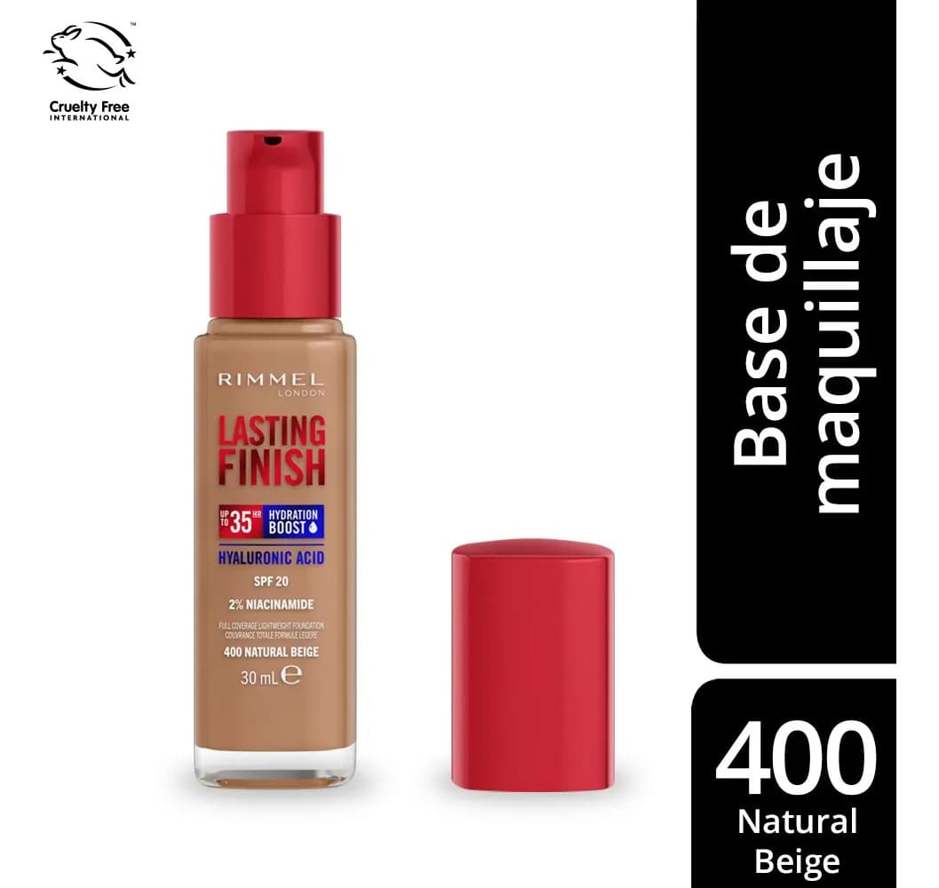 Base De Maquillaje Lasting Finish 35 Hours Rimmel London Tono 400 Natural
