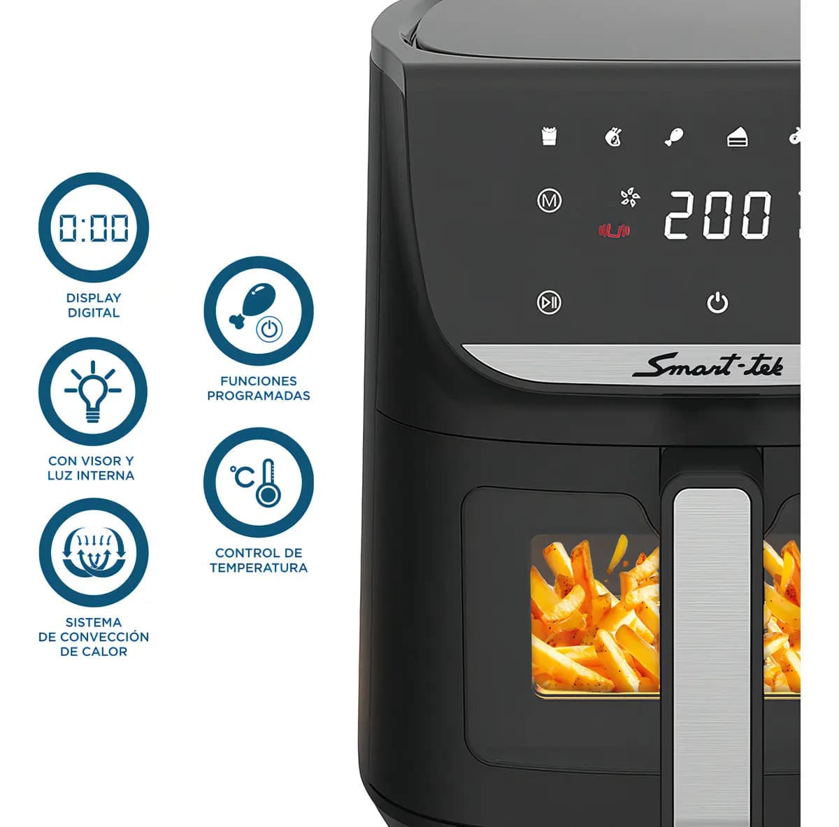 Freidora Aire 6l Dig Af2065 Smart-tek Negro