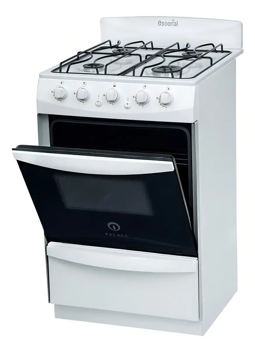 Cocina Escorial Palace LX S2 4 Hornallas Gas Envasado Blanca Con Visor