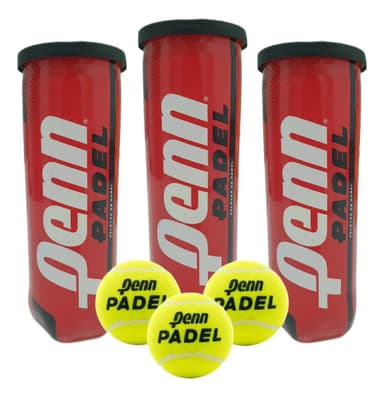 Pack x3 tubos pelotas de tenis Penn aptas para tenis y pádel alto rendimiento