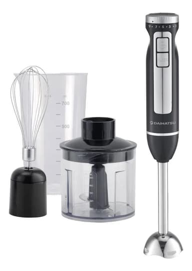 Licuadora De Mano Minipimer Daihatsu Mixer Multi Procesadora de Alimentos Arzak Hb-7000 800w 9 Velocidades 16.000 Rpm Color Negro