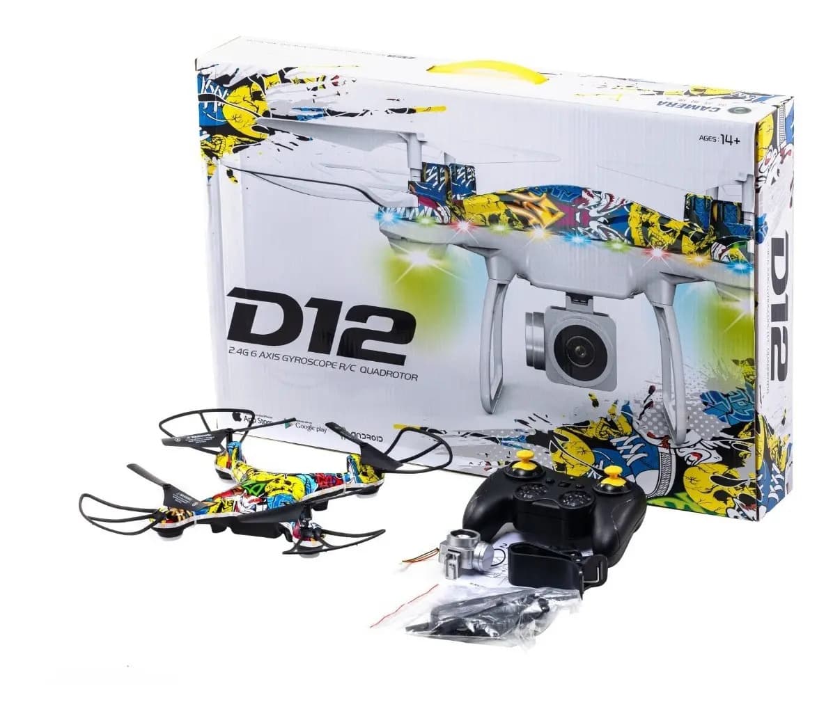 Drone Ditron SK-DRON2 WiFi con Cámara HD Resolución 12min Vuelo 2GHz Negro