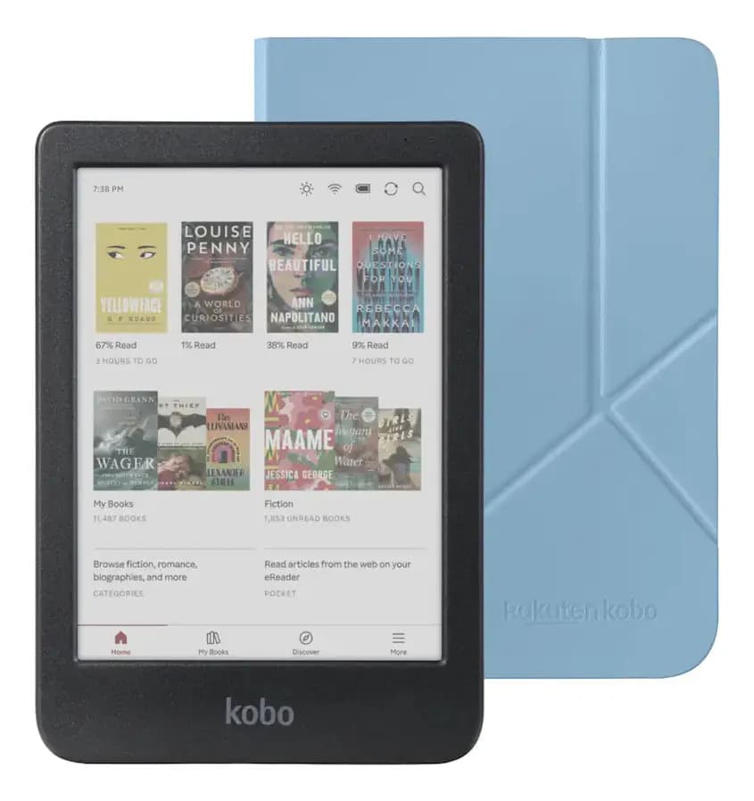 Kobo Clara Colour E-reader Negro 16gb 6 Con Funda Sleep Cover Color Azul