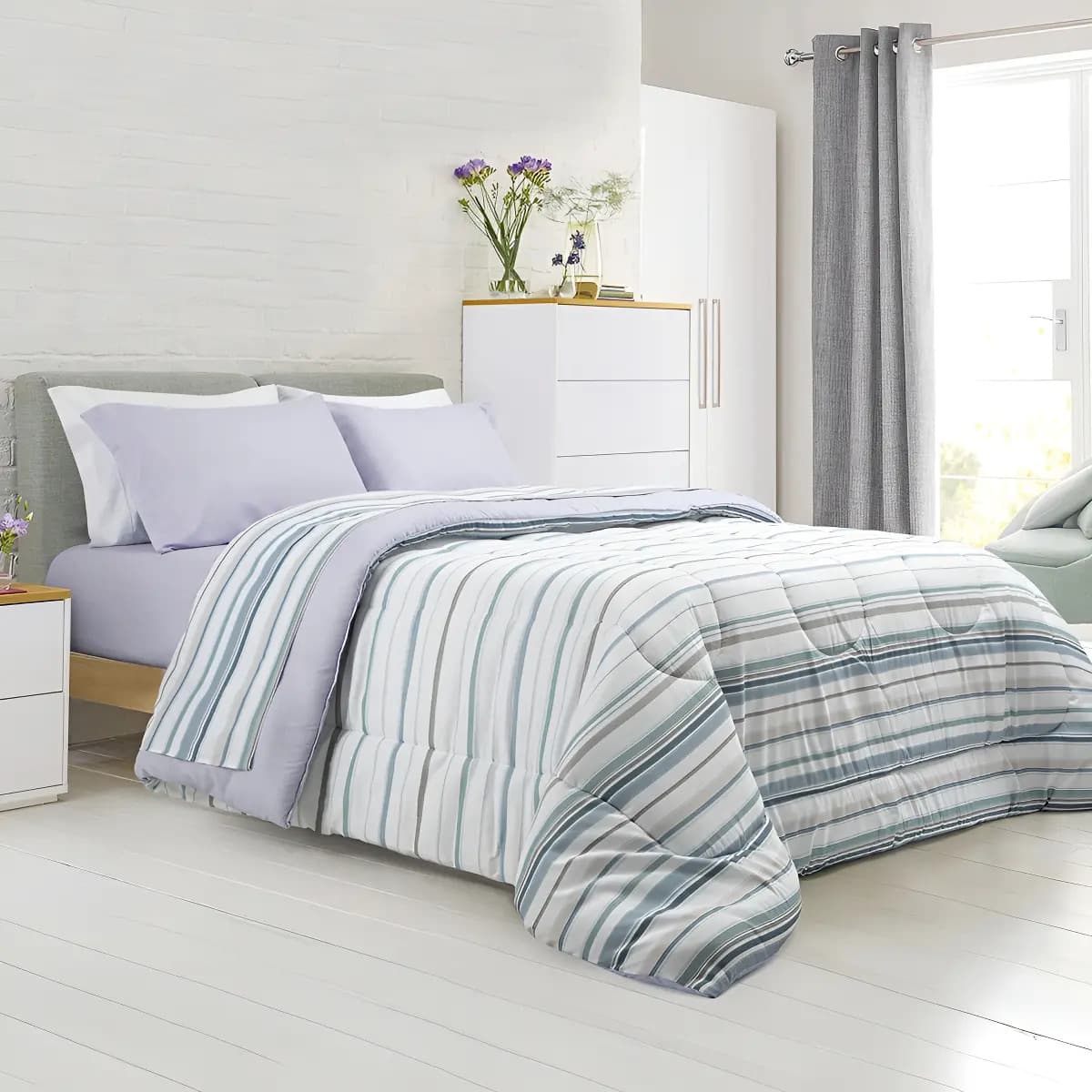 Acolchado 2 1/2 Plazas Premium Tacto Suave 225x230 Jc Hogar Elton Estampado