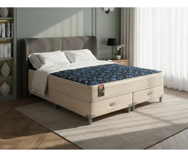 Conjunto Sommier NVO Y Colchón Mcb 115 Springwall King 200x200 cm Color Beige