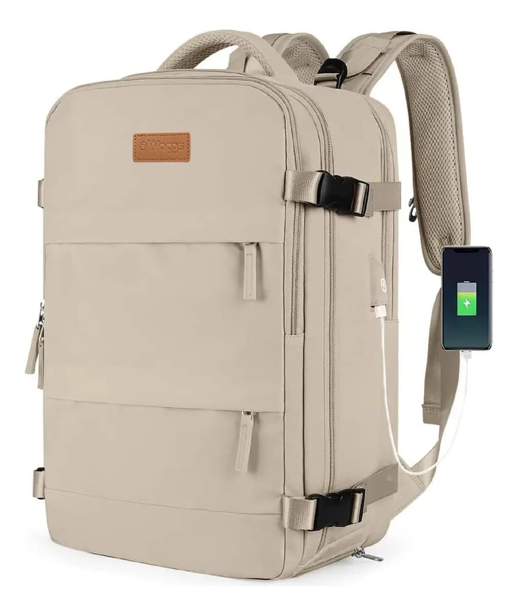 Waggs MOCH03 mochila viaje carry on avion porta notebook color caqui