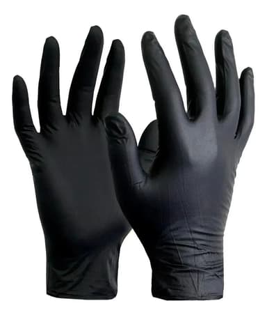 Guantes Nitrilo Negro Medilab Antideslizantes Pack 1000 Talle L