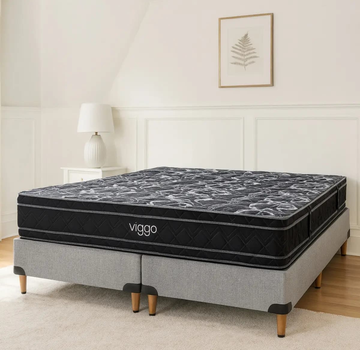 Sommier Viggo Esmeralda 200x200 Cm 130 Kg Alta Densidad Negro