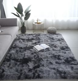 2x1,4 Mts Alfombra Nórdica Peluda Colores Pelo Largo 2 M 1.4 M Gris Oscuro Matizado