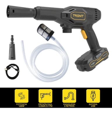 Hidrolavadora Inalambrica Trent 100w 145 Psi Portátil Usb C Con Accesorios