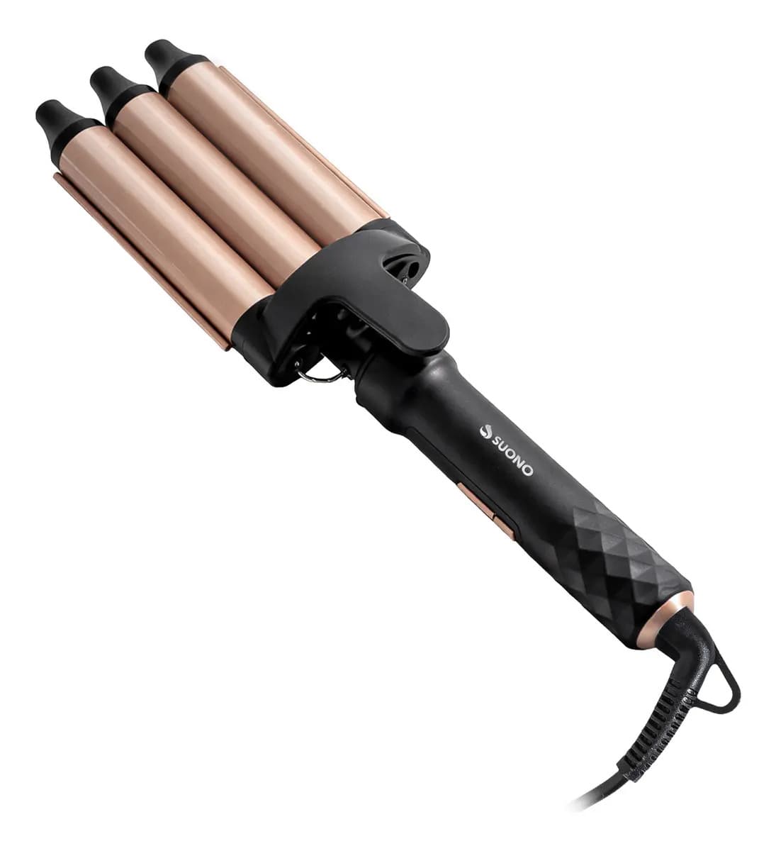 Buclera de Pelo Rizador 3 tubos Suono Ondulera Cable 360° giratorio Modelador de Cabellos Con 5 Ajustes de Temperatura 150 a 230°