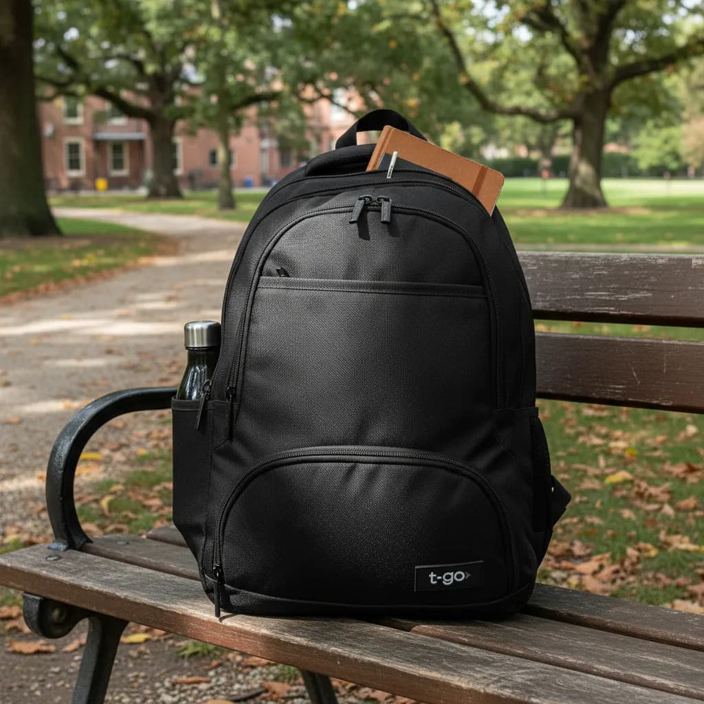 Mochila T-go Notebook Ejecutiva Universitaria Hombre Mujer Color Negro Diseño de la tela Liso