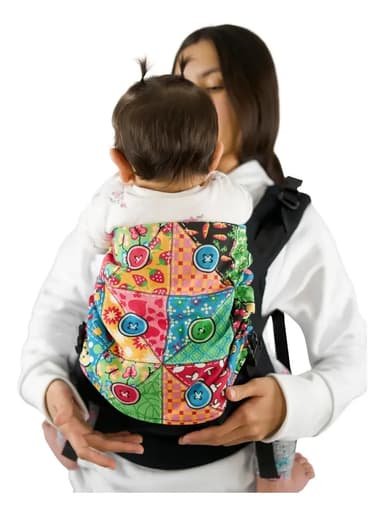 Koalita Mochila Ergonómica 2 Posiciones Algodón Color Negra Con Botones