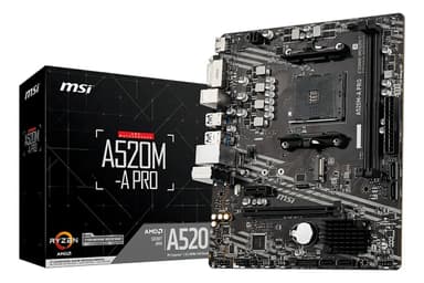 Motherboard Msi A520m-a Pro Am4 Ddr4 3ra Y 5ta Gen Color Negro
