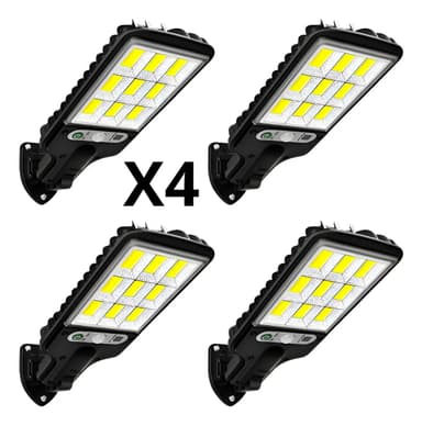 Pack x4 Reflectores Solares LED con Sensor de Movimiento para Exterior, Luz Blanca Fría