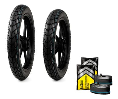 Juego Cubiertas Moto 110 2.50-17+2.75-14 + Camaras