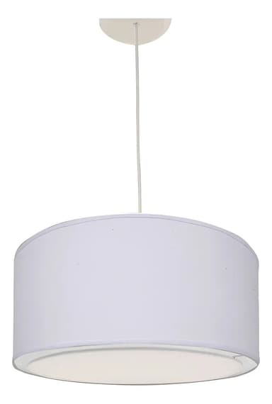 Lámpara Colgante Liguen Iluminación Techo E27 1 Luz Tela Blanca 35x20cm