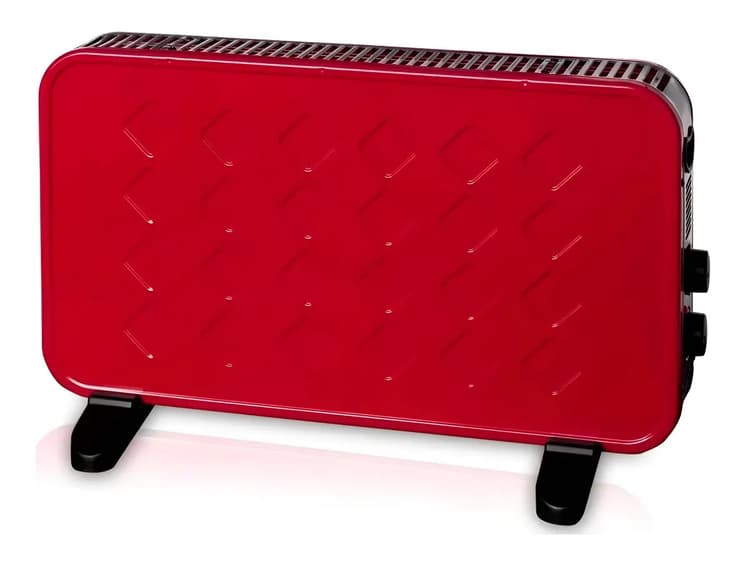 Calefactor Electrico Alta Gama Exahome Con Termostato Ct03 Rojo