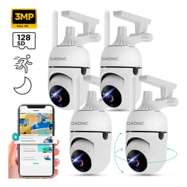 Kit x4 Cámaras de Seguridad Gadnic SX9 IP Motorizada P2P FHD Visión Nocturna